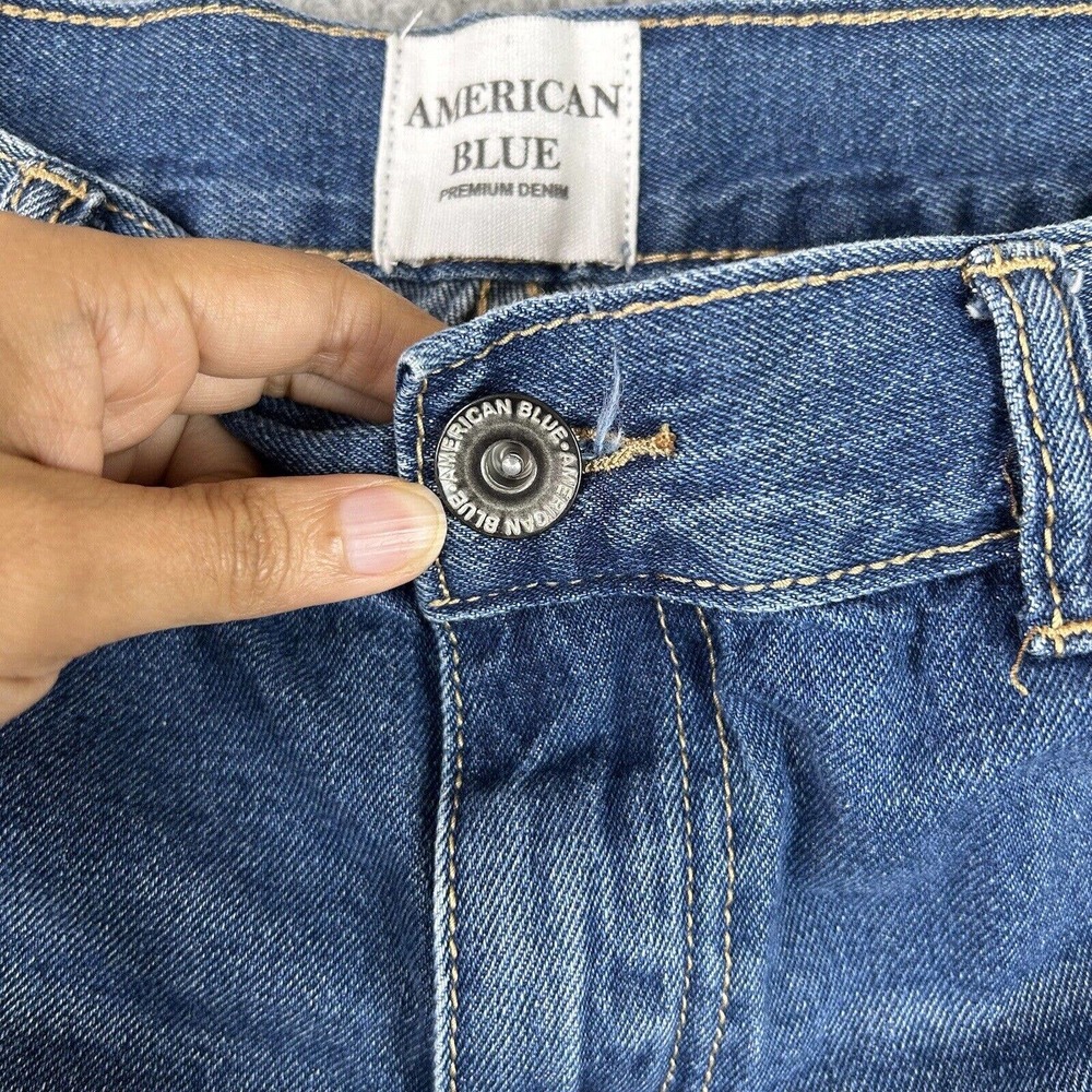 American Blue Jeans Womens 13 Juniors Premium Denim‎ Distressed Mid Rise - Picture 9 of 13